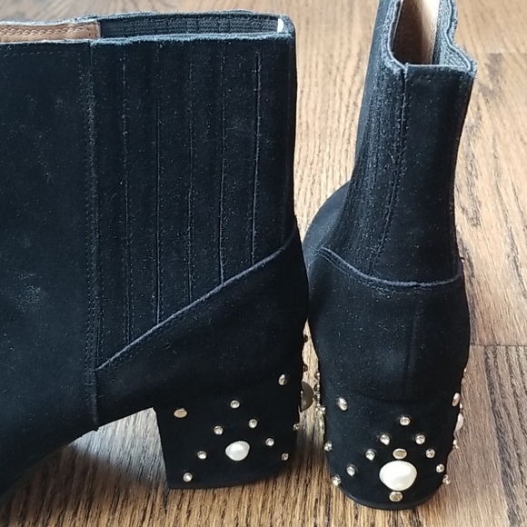 Bettye's Black Cow Suede Ankle Boots - Picture 5 of 7